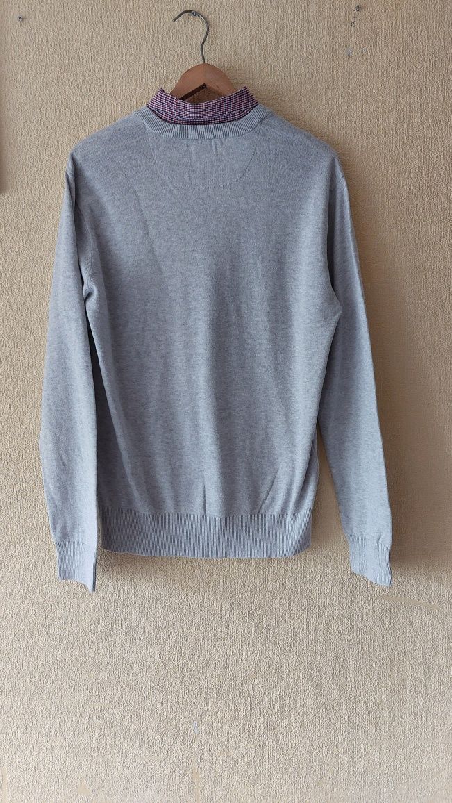 Sweter męski chłopięcy M szary koszula Reserved