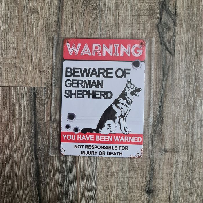 Metalową Tablica Warning Zły Pies Na Płot Nowa