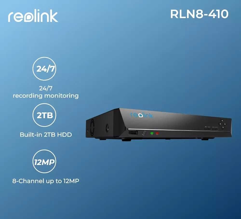 Відеореєстратор Reolink RLN8-410 + вбудований диск HDD 2Т