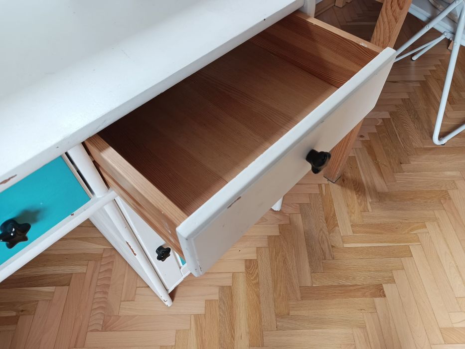 Biurko z nadstawką drewniane