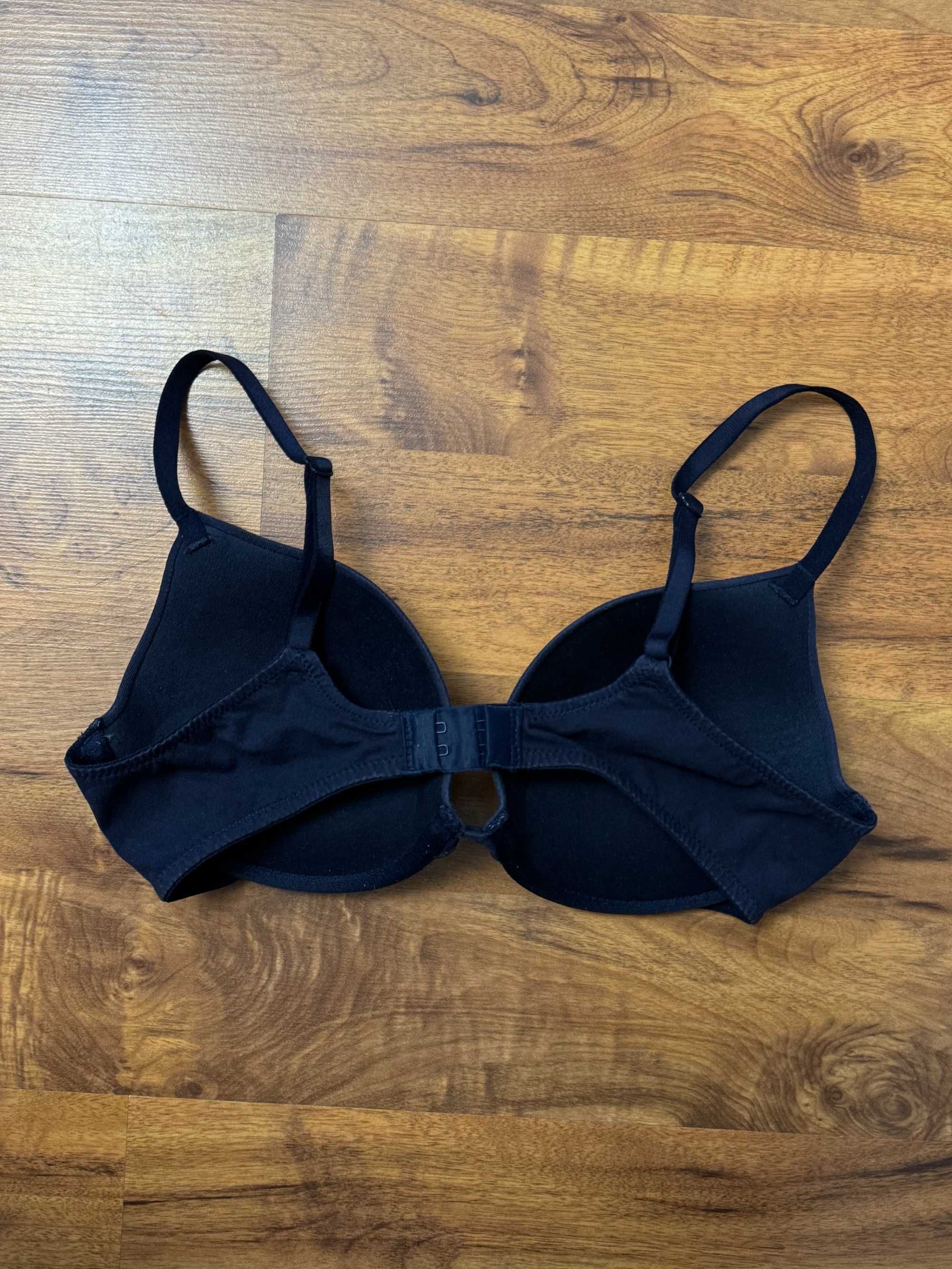 Granatowy bawełniany biustonosz pushup stanik MS Marks Spencer 75 C