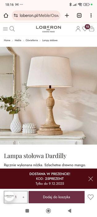 Abażur do lampy Loberon- nowy