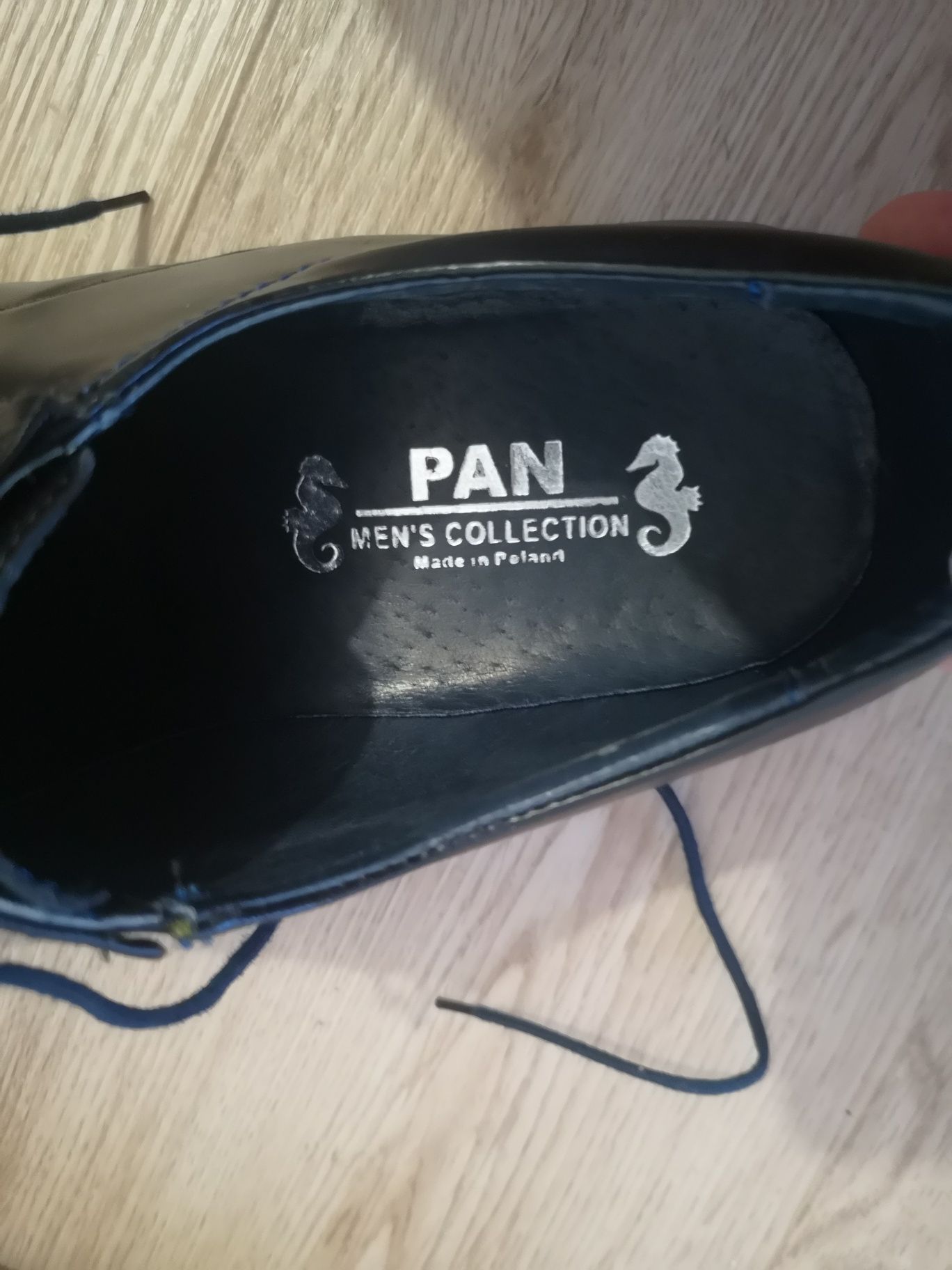 Buty męskie pantofle czarne Pan