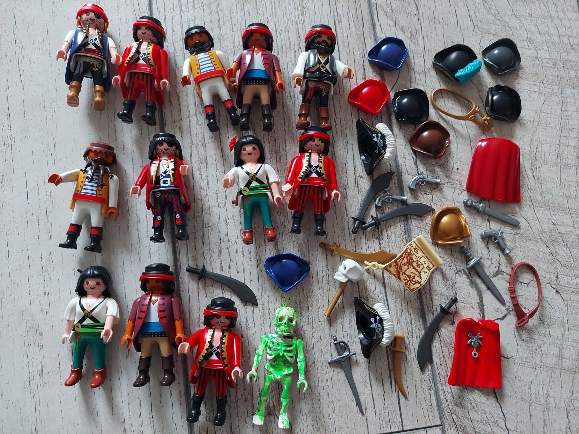 Playmobil ludziki piraci kościotrup broń kapelusz pirat