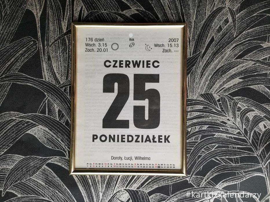 Kartka z kalendarza 2007 - DUŻA A5 - 18 urodziny 18 lat osiemnastka