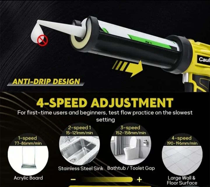 Пістолет для силікону працює від акб dewalt