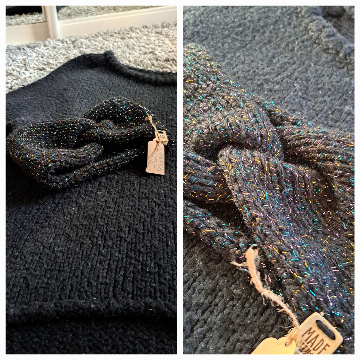 Sweterek/ sweter Cocomore, opaska turban Handmade,  r. M.