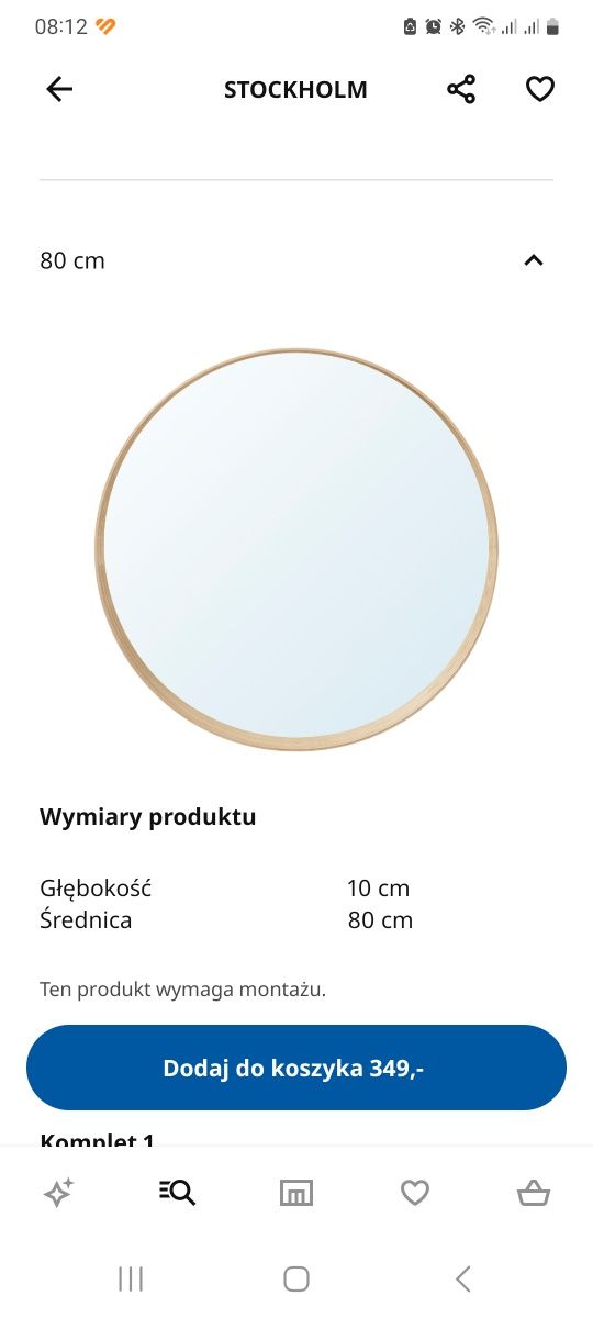 Lustro okrągłe Stockholm IKEA