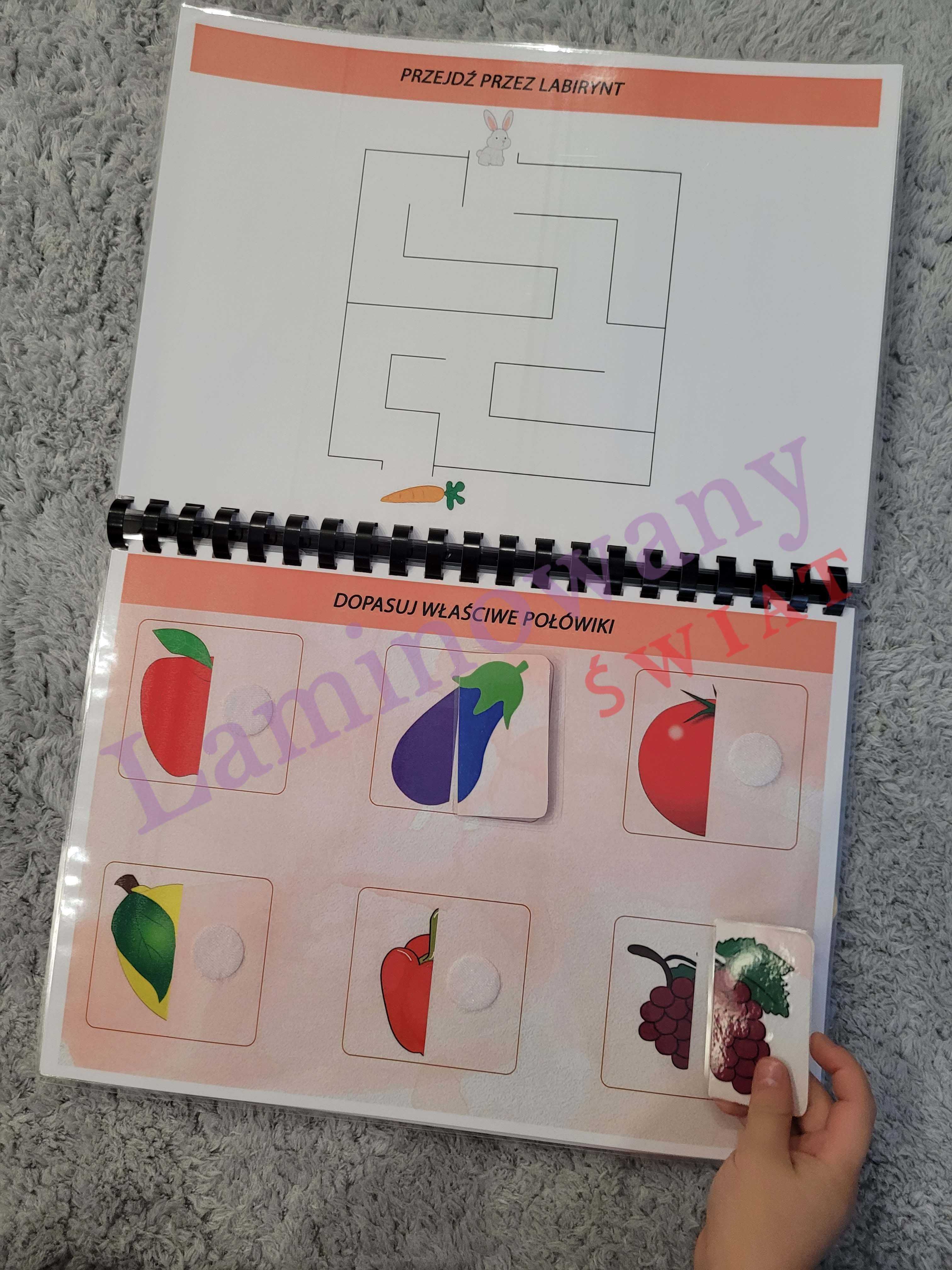 Książeczka aktywizująca Warzywa i owoce A4, lamibook