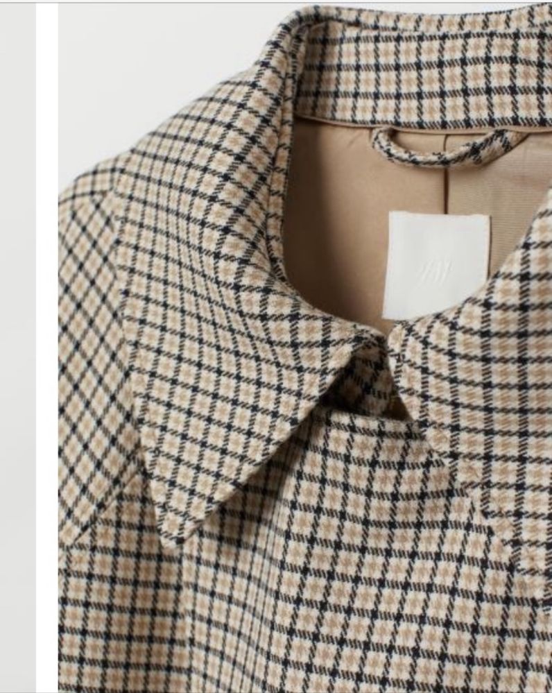 Trencz , płaszcz H&M w kratkę rozm. XS