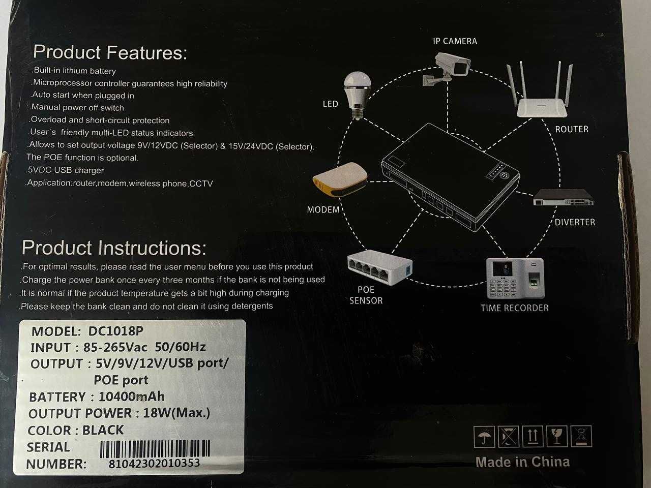 Джерело безперебійного живлення GreenVision DC-1018P ИБП UPS DC-1018P