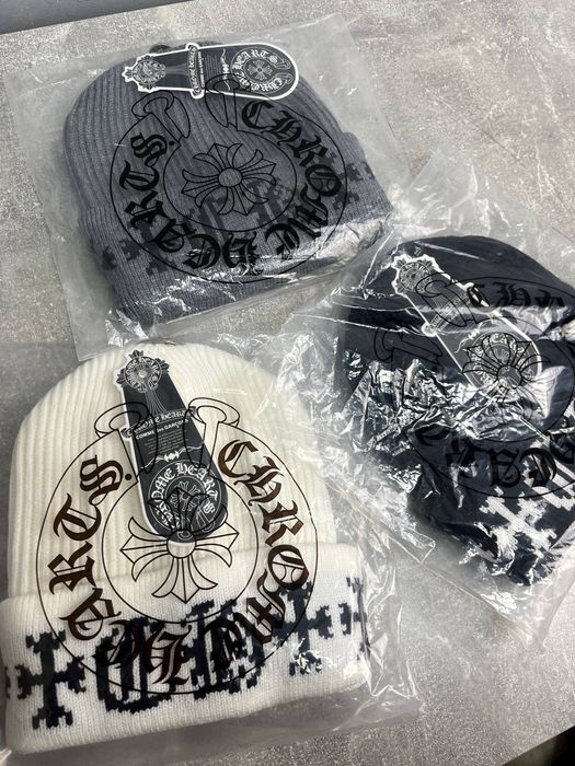 Шапка Chrome Hearts чорна біла сіра унісекс чоловіча жіноча