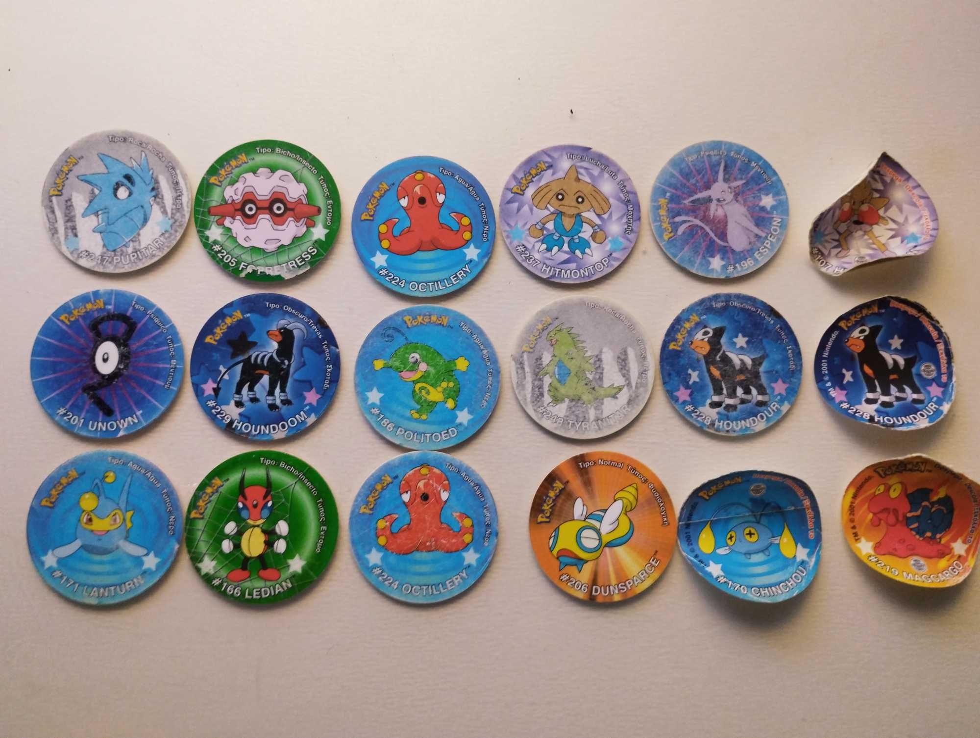 Pokémon Tazos, 2, 3, Stickers, Attack, League, NOX, Caderneta Tazos3