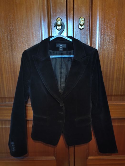 Blazer veludo preto H&M