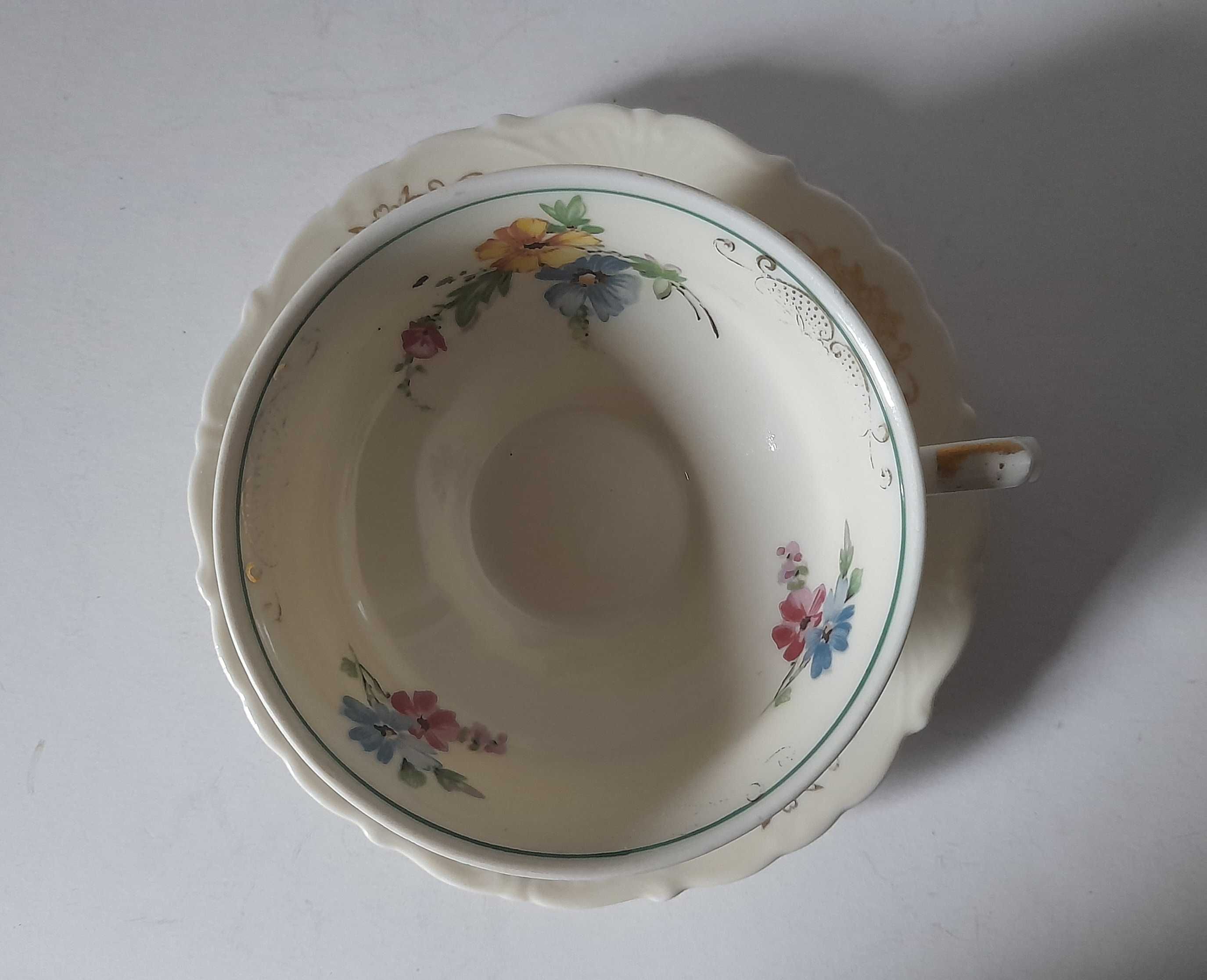 Retro Filiżanka Spodek do Herbaty Kawy Porcelana Bawaria Niemcy