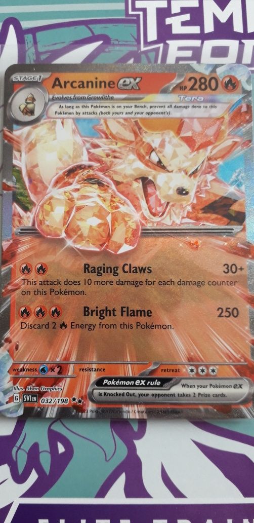 Karta Pokemon Tcg Scarlet&Violet Arcanine EX Tera 032/198