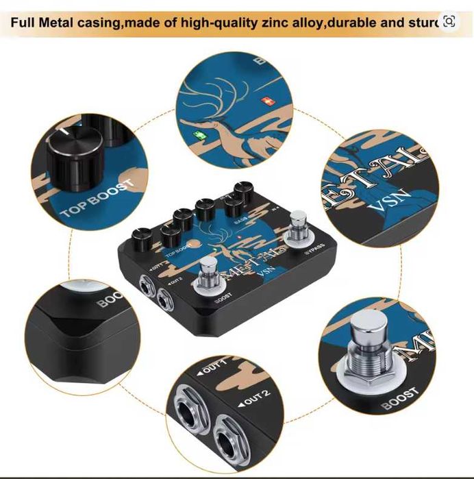 Лучшая педаль для металла 2в1 Distortion/Boost Heavy Metal