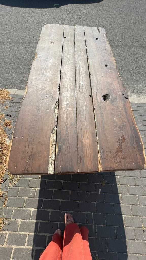 Big wooden table and a big sofa