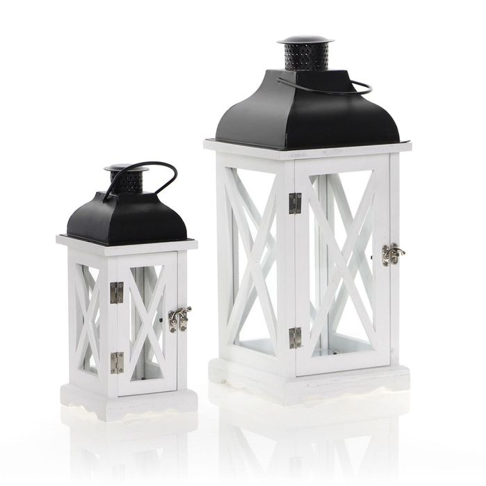 Latarnia  świecznik drewniana s/2 h=29/42,5cm