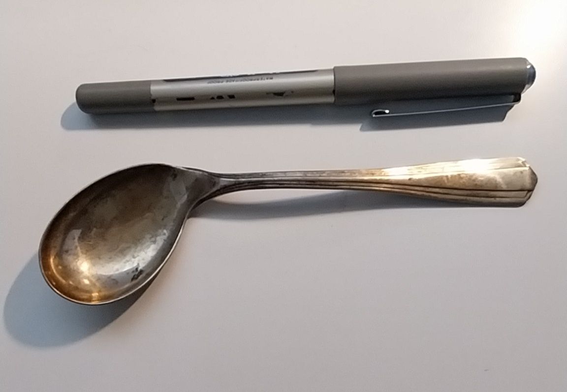 Colher antiga em prata marcada