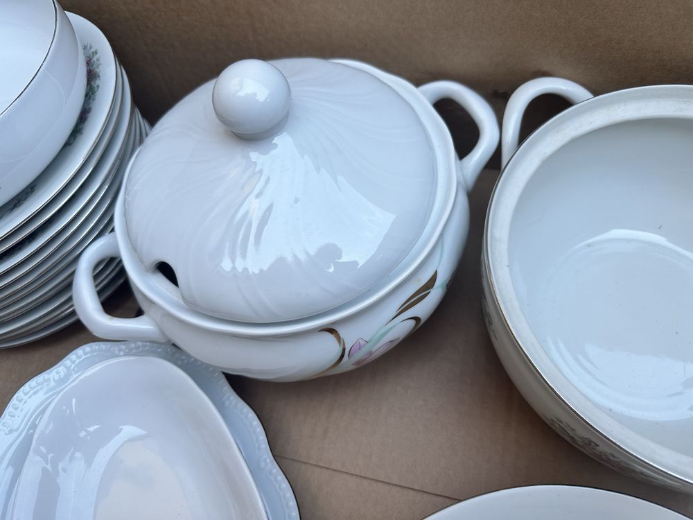 Zastawa stołowa porcelana talerze waza