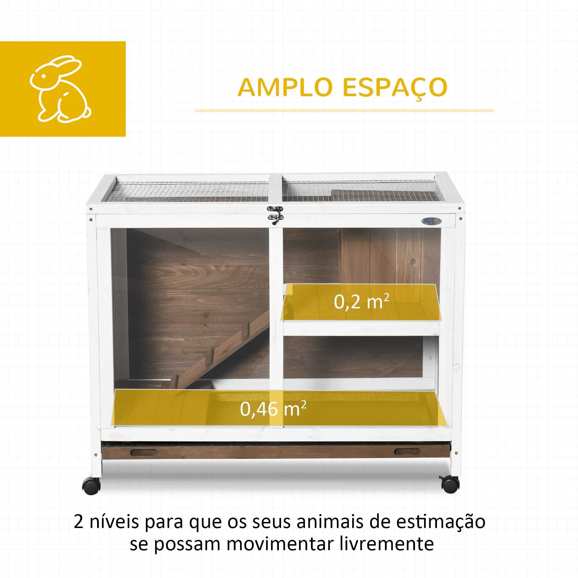 Coelheira de Madeira com Rodas – 2 Níveis | 91,5x53,5x73cm