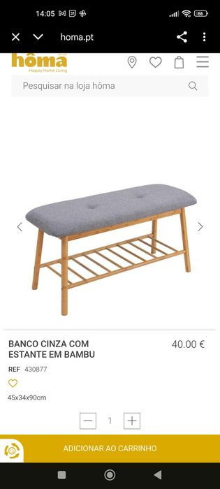 Banco corrido com prateleira