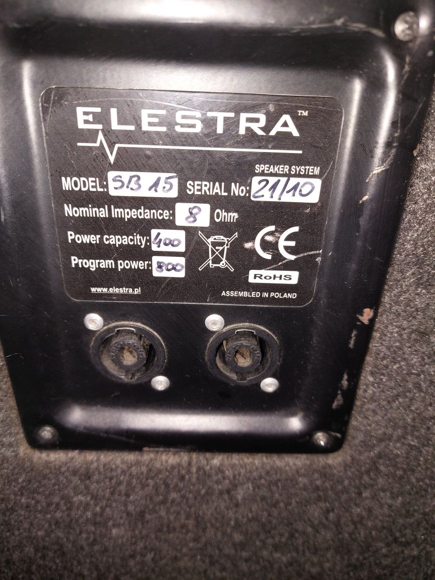 Subbas subbasy 15" subwoofer elestra nie pol audio czy rcf lub fbt