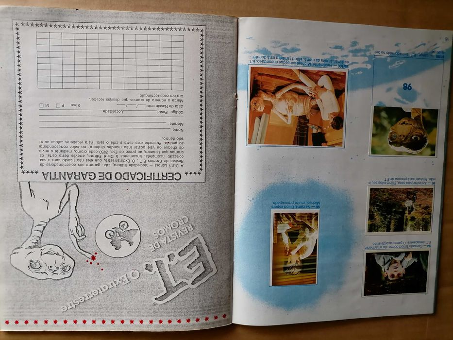 Caderneta Cromos c/Diversões GALP 1982 -  E. T.   O Extraterrestre