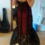 Vestido, gótico, preto, vampire