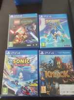 Jogos PS4 Lego Star Wars, Sonic Colours, Sonic Racing, Knack