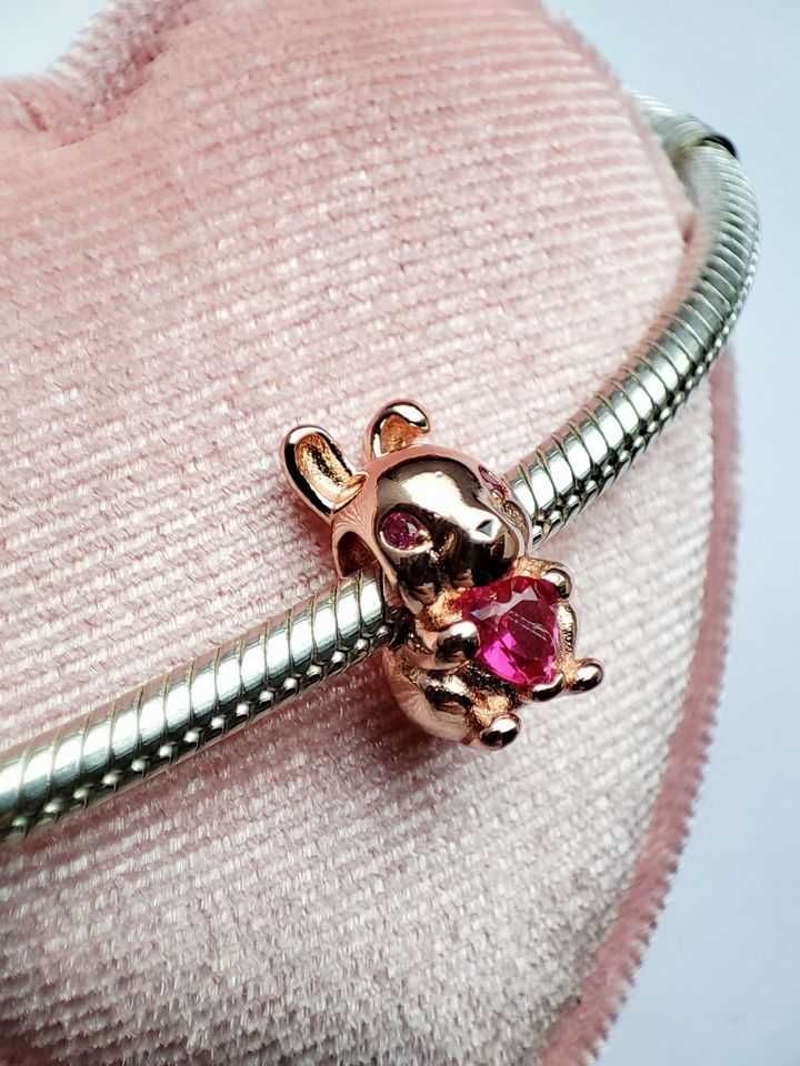 charms zawieszka srebro 925 rose gold Chiński rok królika