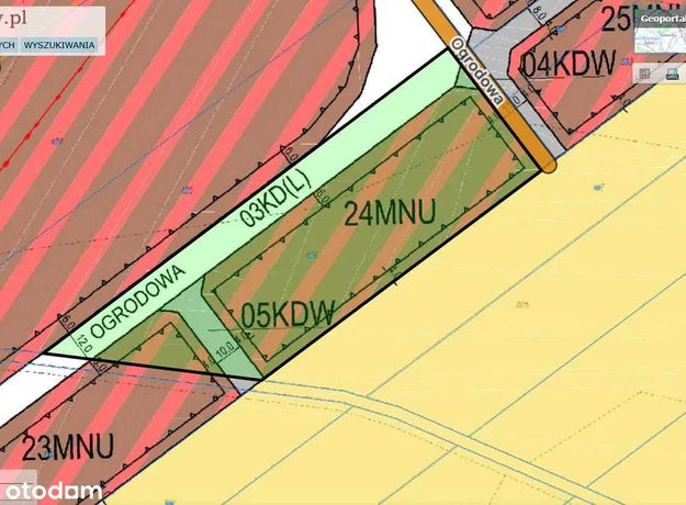 Działka budowlana mieszkaniowo - usługowa MNU