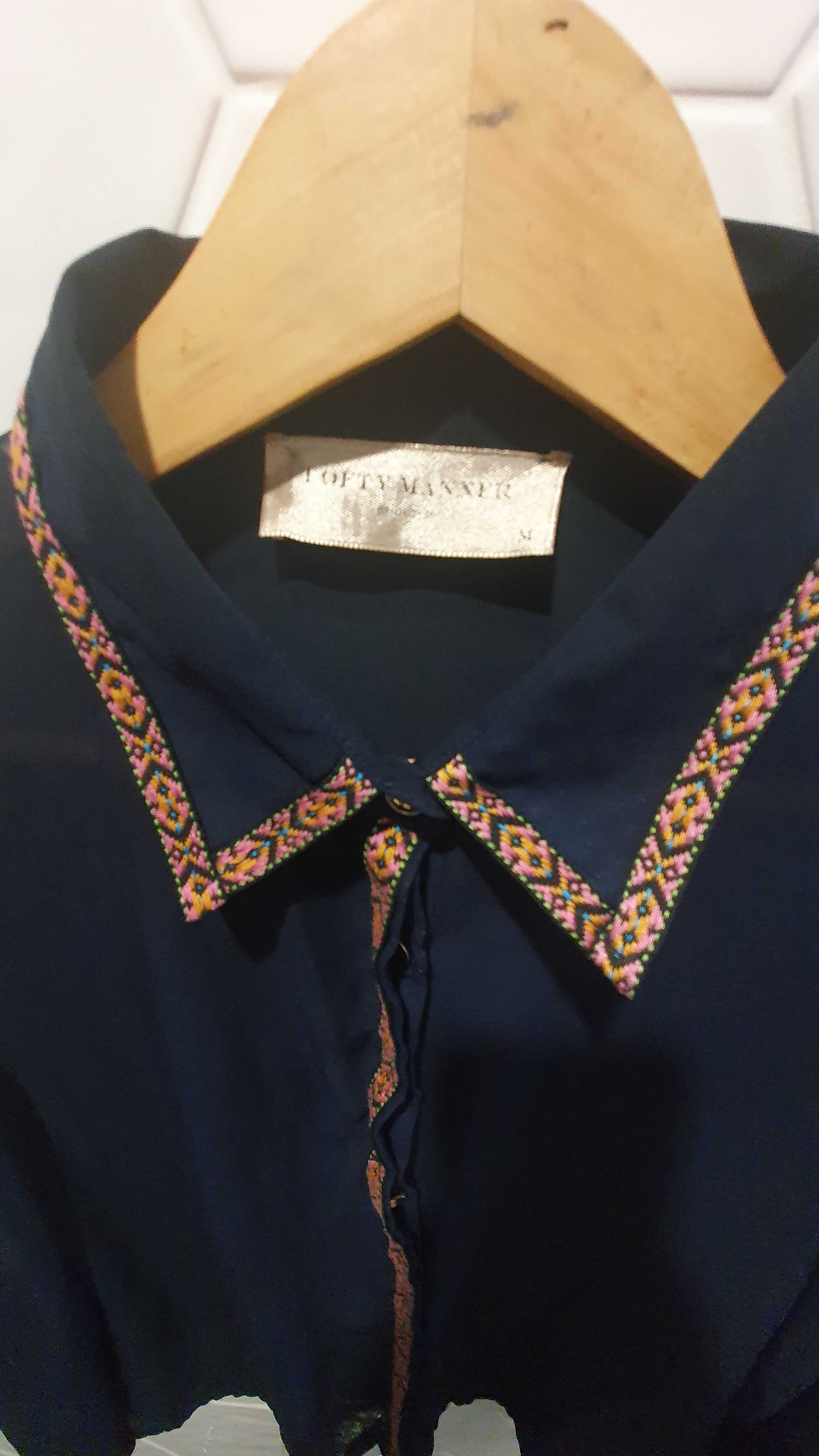 Брендовая темн-синня рубашка/блуза 38-40 размер