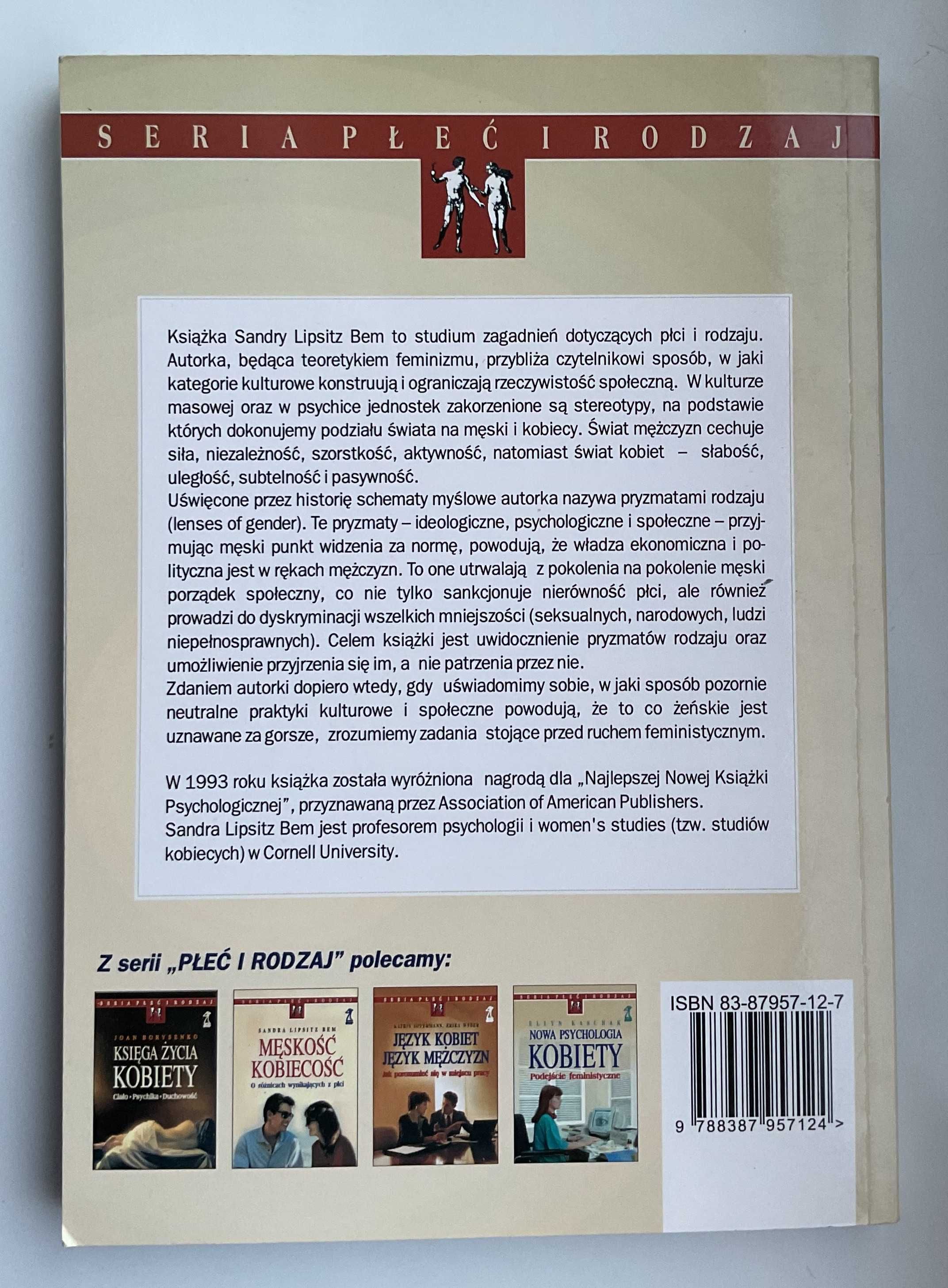 Męskość kobiecość o różnicach wynikających z płci Sandra Lipsitz Bem
