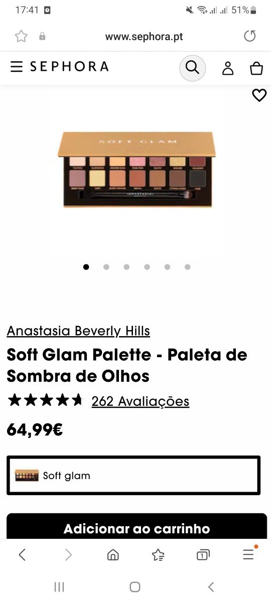 Palete de sombra olhos  nova  solf glam anastasia