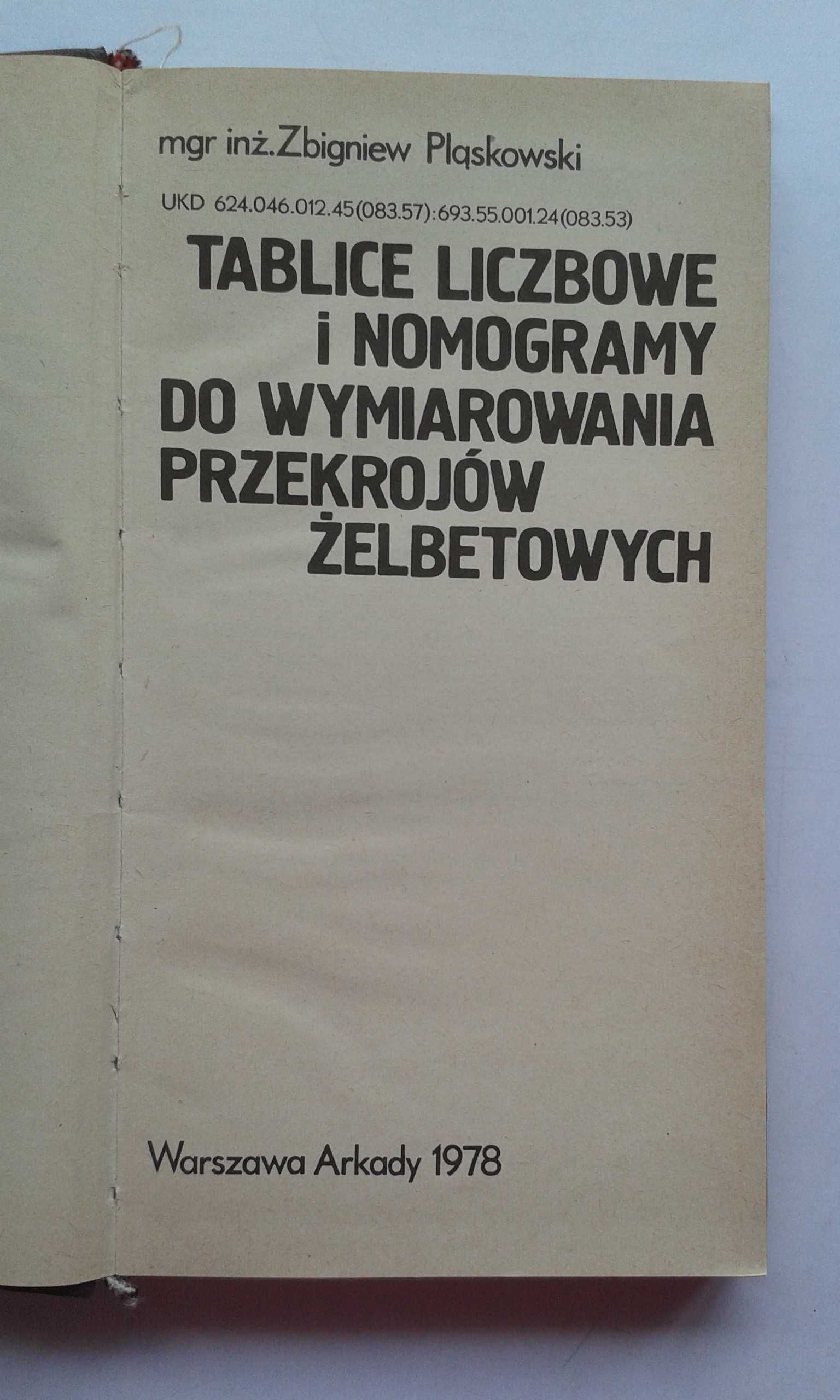 Tablice i nomogramy do wymiarowania przekrojów żelbetowych -Pląskowski