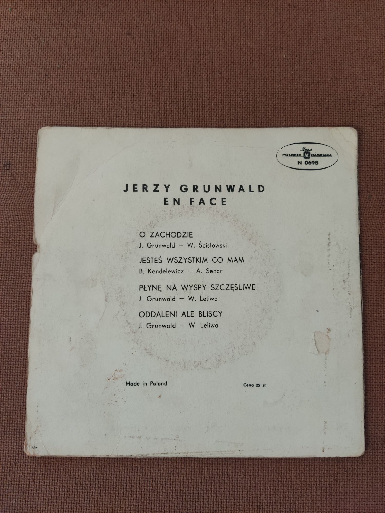 Jerzy Grunwald & En Face - O Zachodzie Winyl