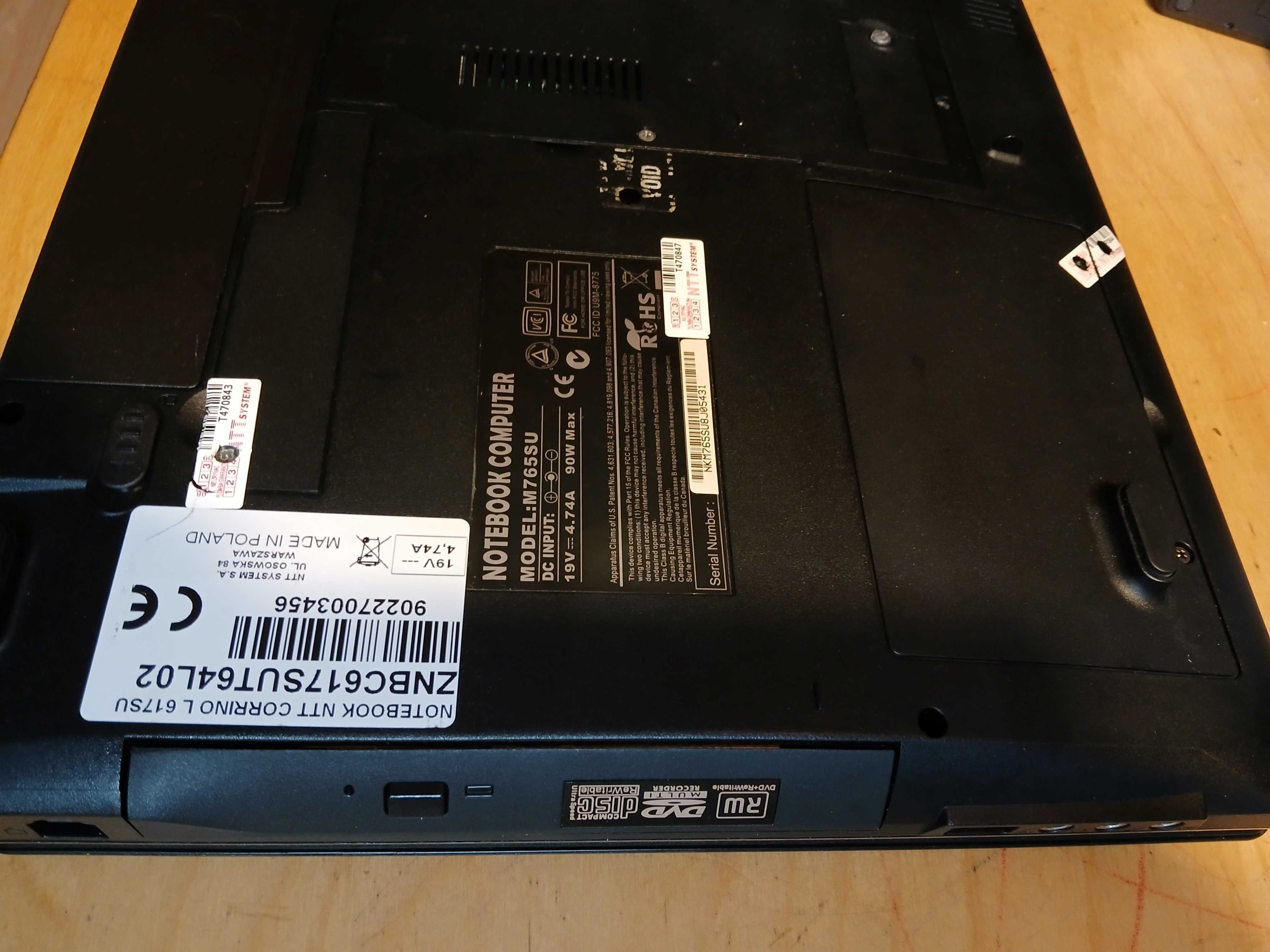 Laptop NTT Corrino M765SU / L617SU