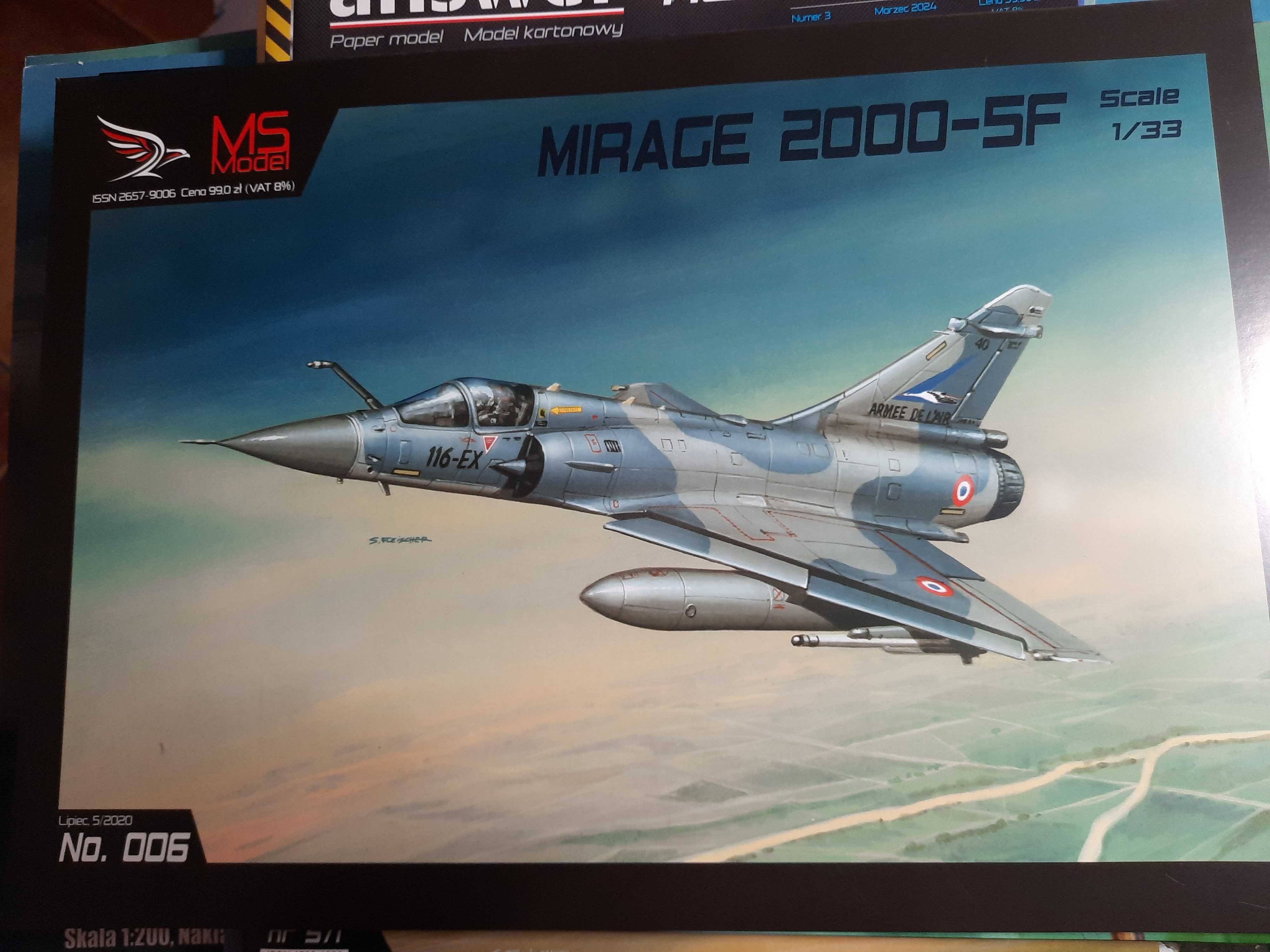 Model kartonowy - MSModel samolot Mirage 2000-5F