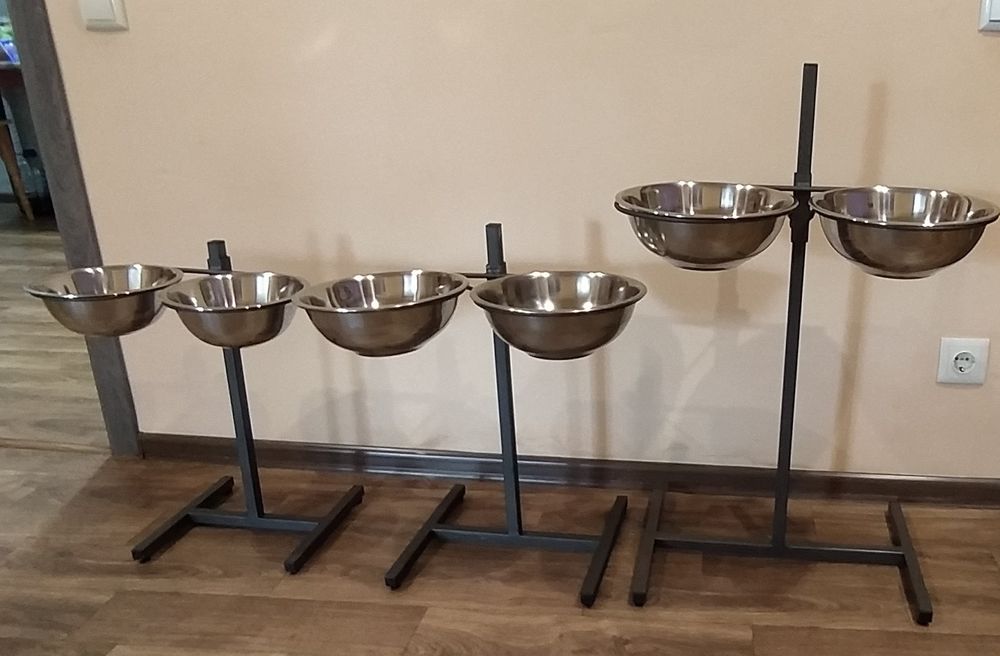 Штатив с мисками, регулюєма підставка для собак