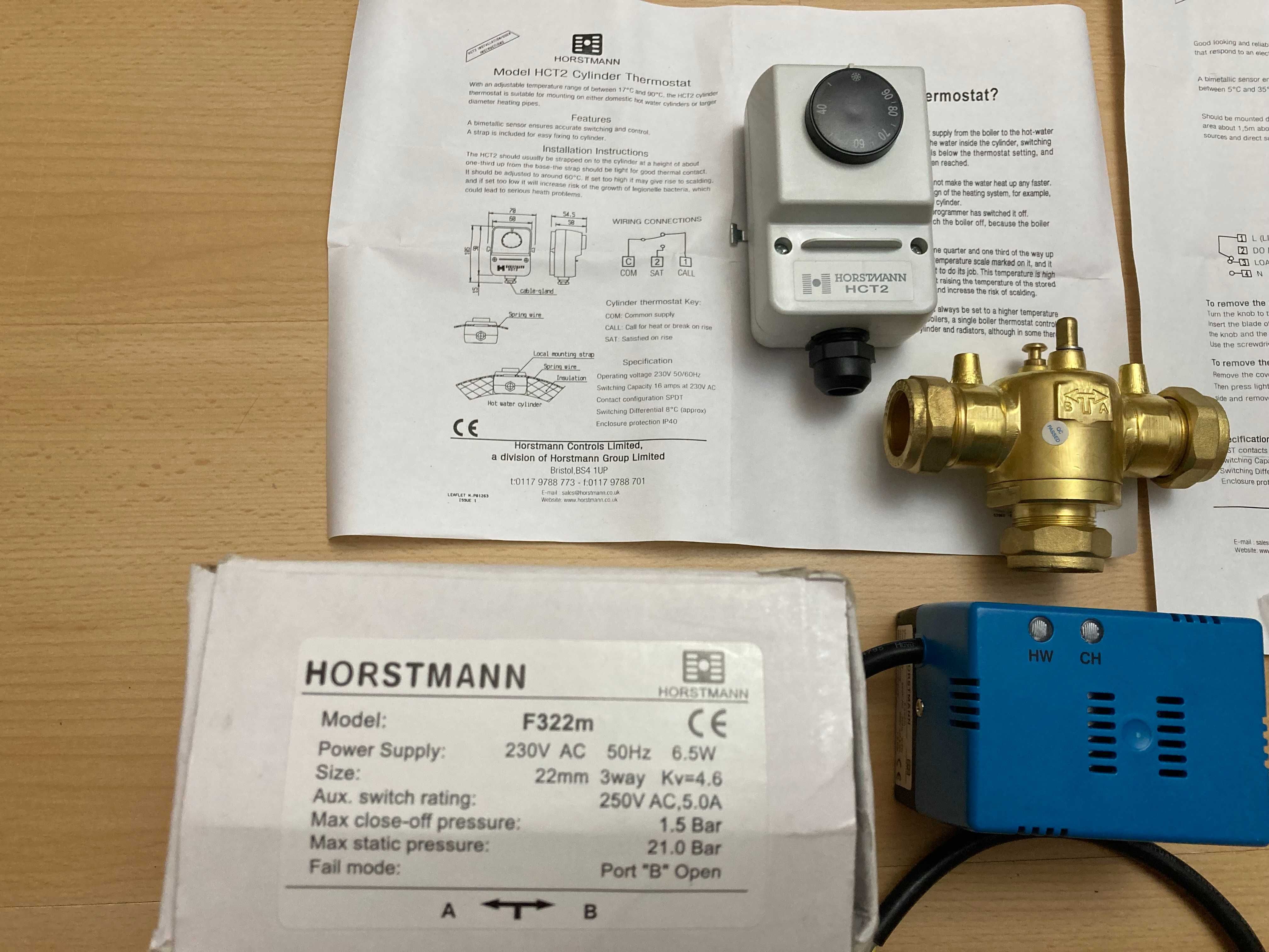 Zawór 3-drogowy Horstmann F322 termostat HCT2 HRT3