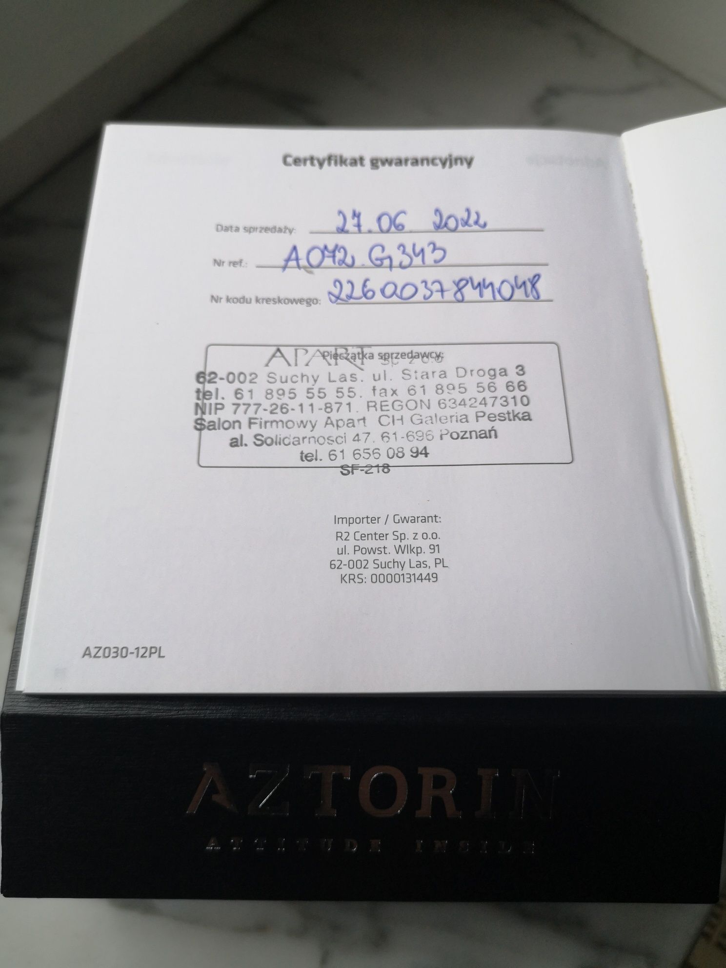 Zegarek Aztorin A072 G343 automatyczny