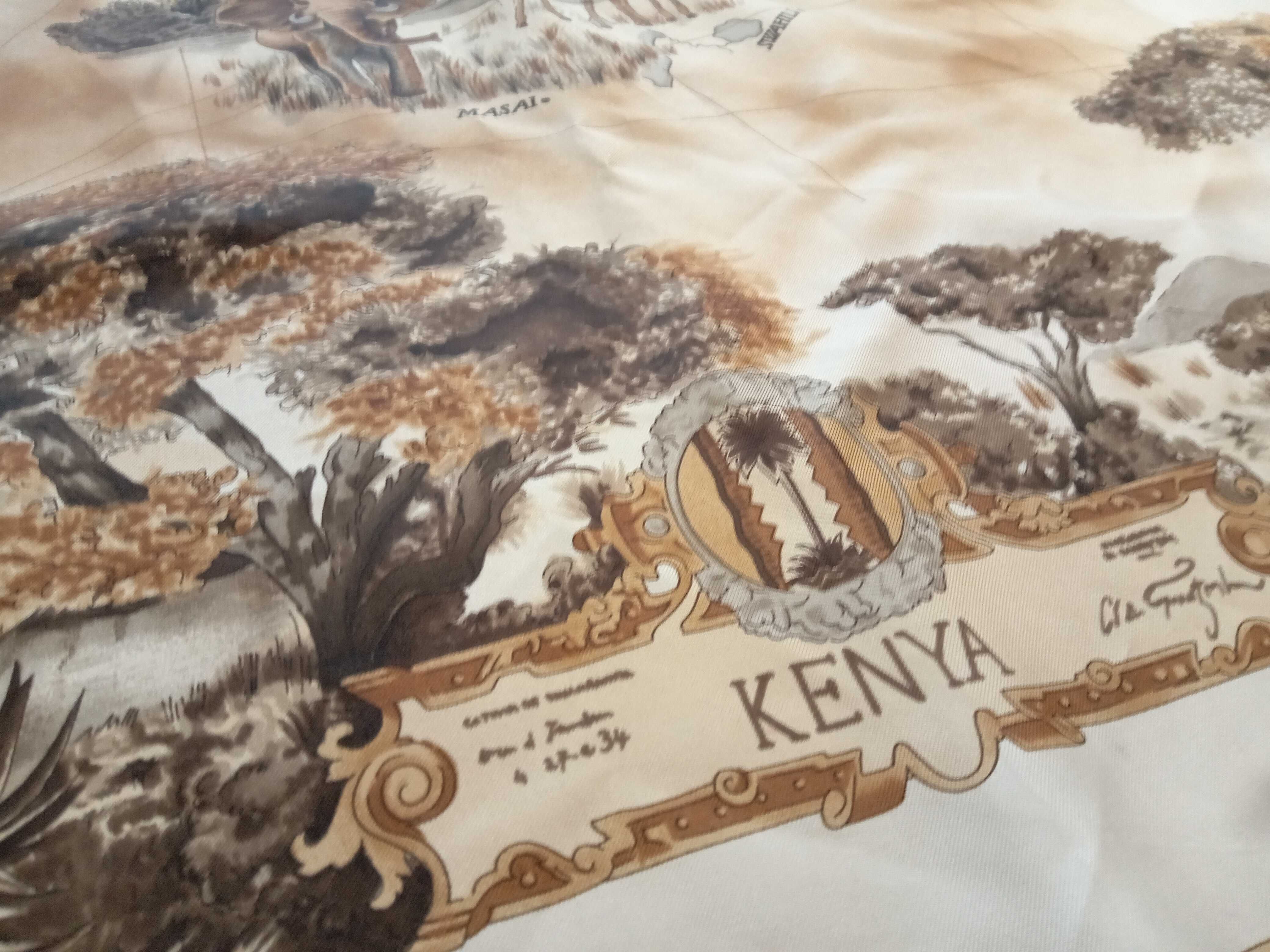 Medici 100% jedwab safari apaszka chustka  jedwab Kenia Afryka 85x85