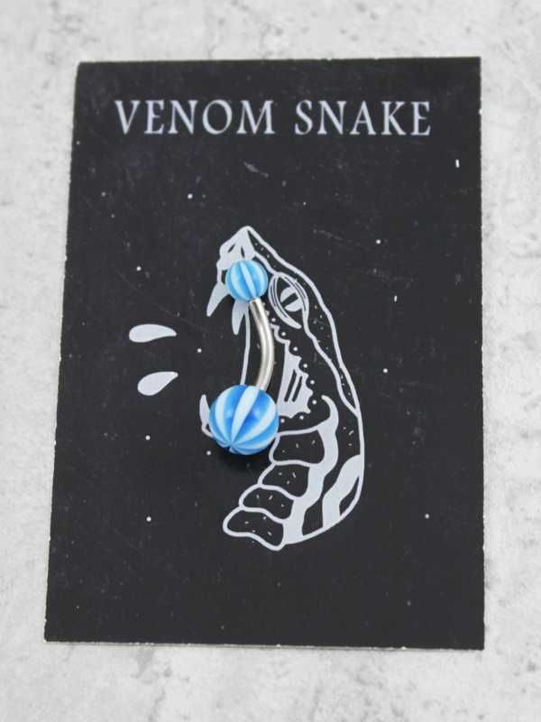 nowy kolczyk do pępka PASKI niebieski Venom VS43