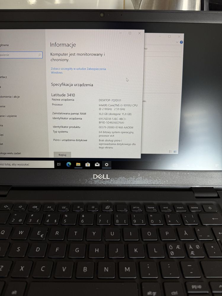 Dell 7300 i5-8th 2.1ghz 16gb DDR4 256gb SSD NVMe