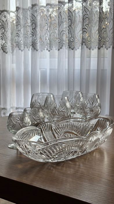 Literatki półmiska piękne Kryształ PRL zestawy