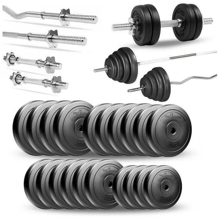 Zestaw do ćwiczeń 110kg ze sztangą 180 gryf 120 łamany hantle krążki