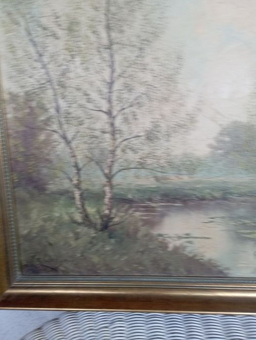 Obraz olejny na płótnie rozlewisko