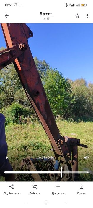 Навісне обладнання екскаватора ЮМЗ